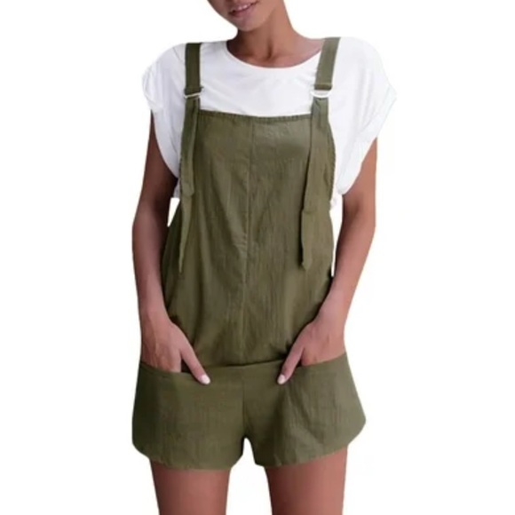 Zanzea 4XL Adjustable Cotton Romper Shorts Plus Summer Chic Playsuit Dungarees - Picture 1 of 13